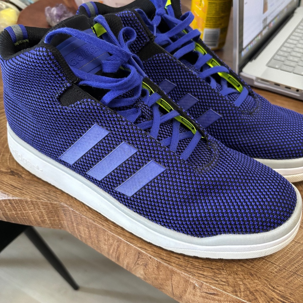 Adidas Cloudfoam Mid Sneakers – Royal Blue Knit – Men’s 10